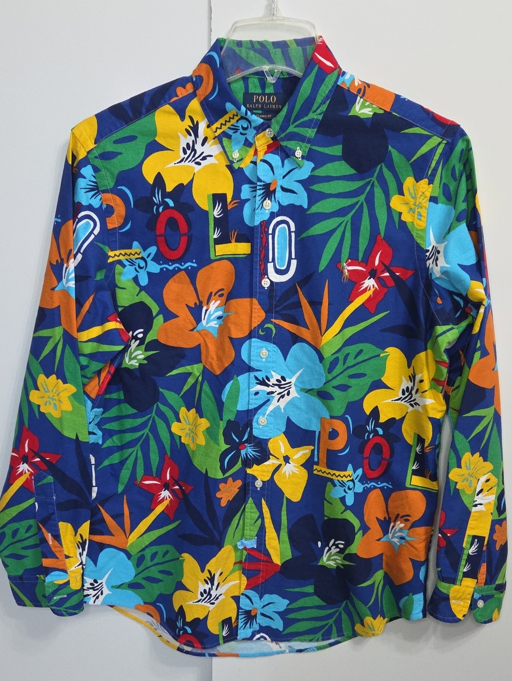 Polo by Ralph Lauren Men's Blue Tropical Floral Button-Down Shirt